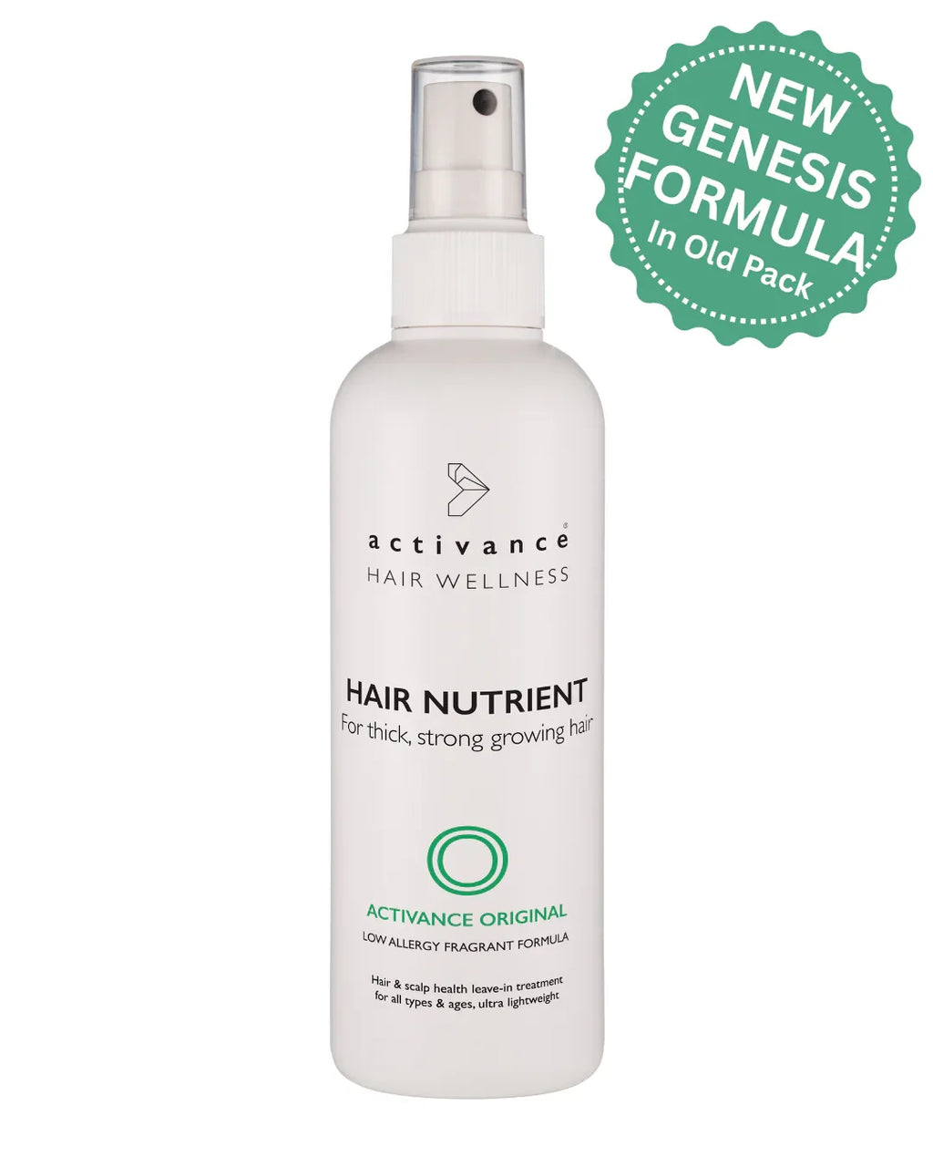 Activance Original Hair Growth Nutrient bottle in previous packaging, new formula sticker